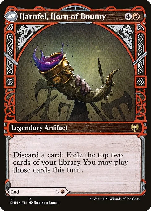 Birgi, God of Storytelling // Harnfel, Horn of Bounty (back)