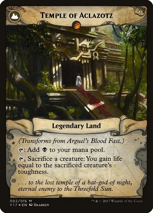 Arguel's Blood Fast // Temple of Aclazotz (back)