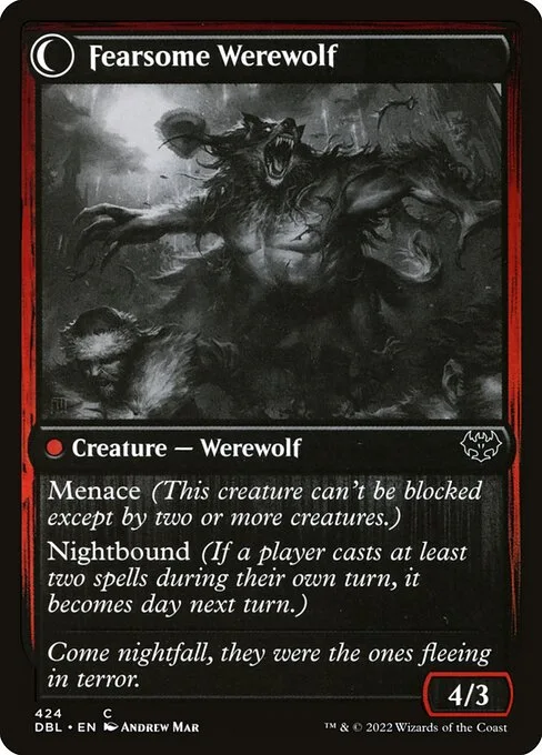Fearful Villager // Fearsome Werewolf (back)