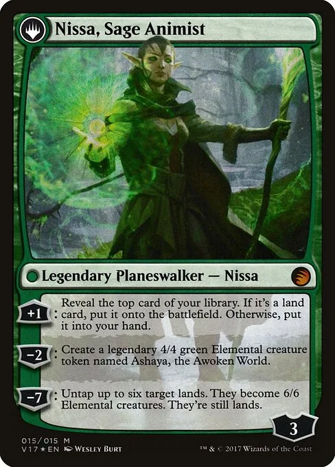 Nissa, Vastwood Seer // Nissa, Sage Animist (back)