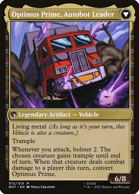 Optimus Prime, Hero // Optimus Prime, Autobot Leader (back)