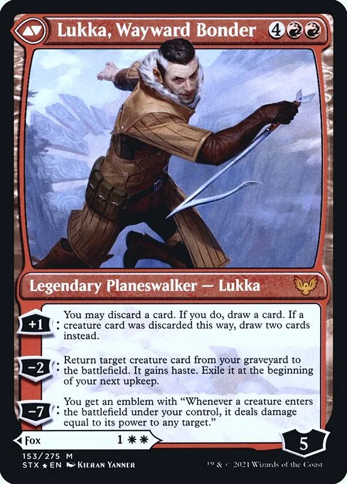 Mila, Crafty Companion // Lukka, Wayward Bonder (back)