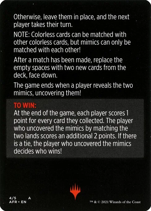 Mimic Match // Mimic Match (cont'd) (back)