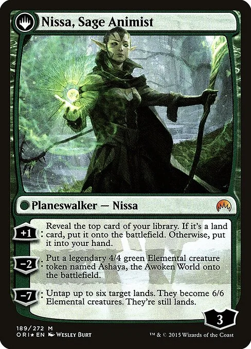 Nissa, Vastwood Seer // Nissa, Sage Animist (back)