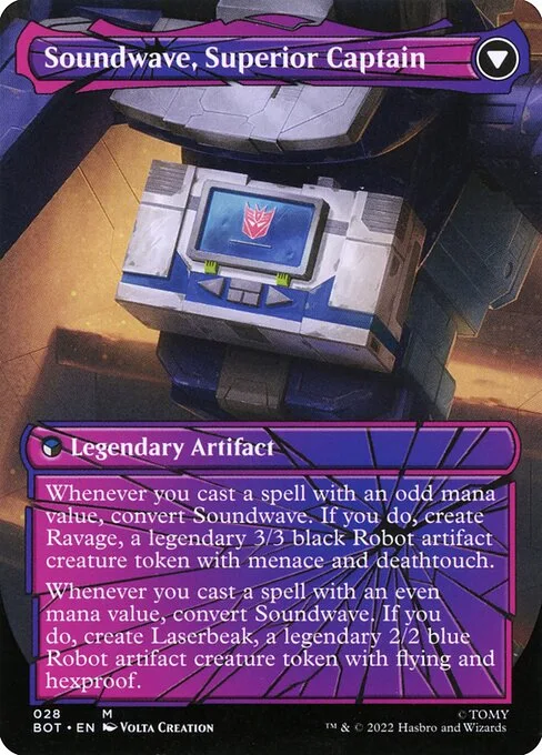 Soundwave, Sonic Spy // Soundwave, Superior Captain (back)