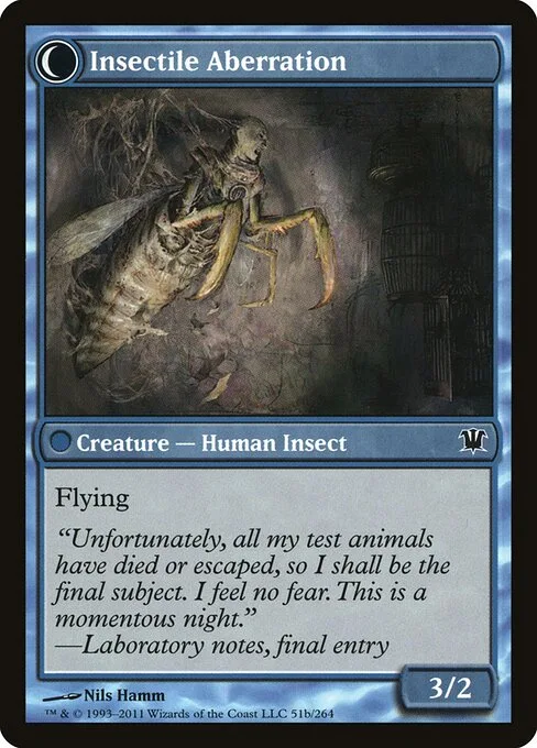 Delver of Secrets // Insectile Aberration (back)